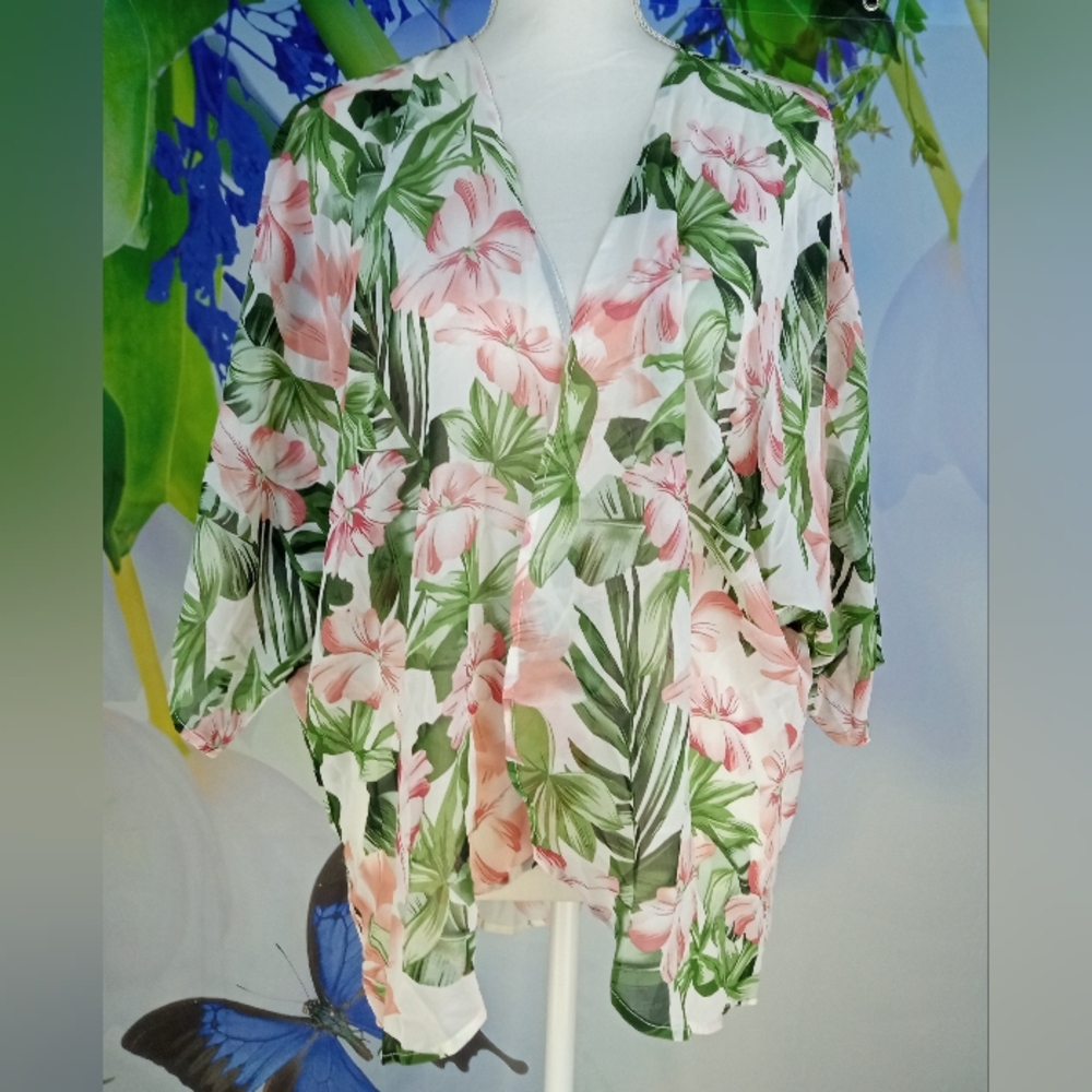 👕🍒 Tropical Sheer Lightweight Cover Up